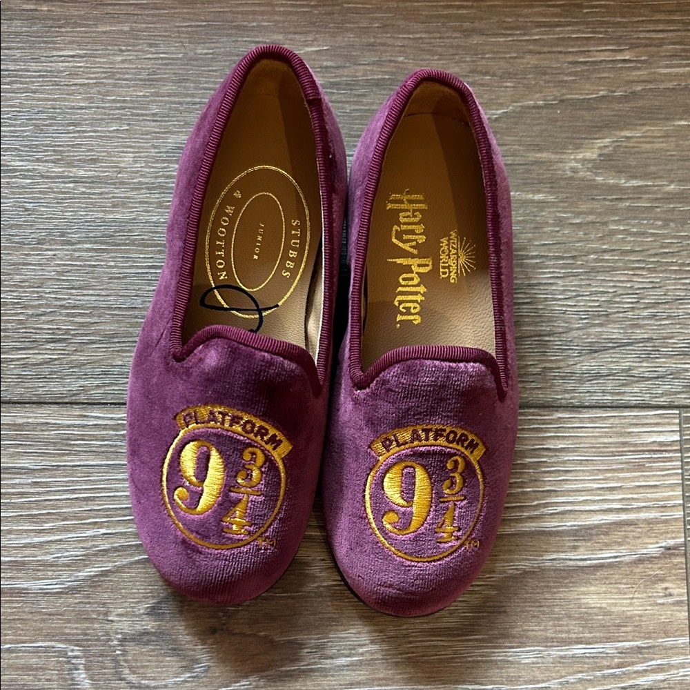 Stubbs & Wootton Purple and Gold Platform Flats